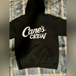 Raising canes, canes crew, black hoodie, uniform men’s heavy duty